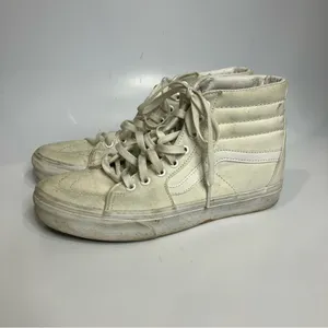 Vans all white canvas hightop‎ sneakers unisex sizing thumbnail 3