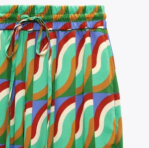 New Zara Geometric Print Trousers Pants. Small. thumbnail 4