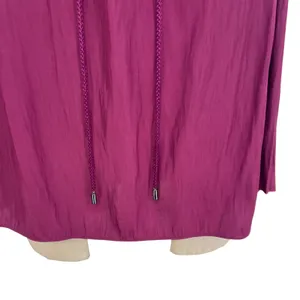 Ramy Brook Blouse Top Long Sleeve‎ Tassels Satin Burgundy Purple Size Large thumbnail 5