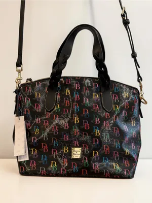 Dooney & Bourke Celeste Satchel Black Multicolor DB 1975 NWT thumbnail 1