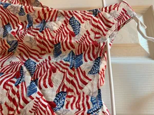 Sleeveless American Flag Print Tank Top - Red, White & Blue size L thumbnail 2