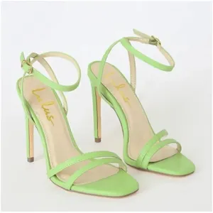 New Lulus Lianya Green Ankle Strappy Wrap Stiletto Shoes Size 7 thumbnail 2