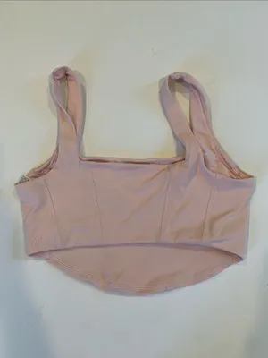 all in motion Womens Medium Light Pink Performance Cropped Tank Active Bralette thumbnail 2