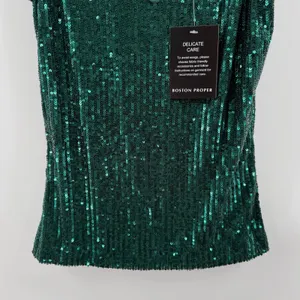 Boston Proper Tank Top Size XXS Sequin Emerald Green Cocktail Holiday Party NWT thumbnail 11