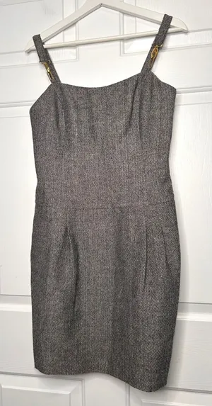 VERTIGO PARIS Tweed Herringbone Dress‎ Jumper Small thumbnail 1