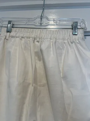 Final Touch Wide-Leg High-Waist Chinos in Off-White size small. thumbnail 7