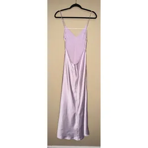 Zara NWT Lavender Satin Open Back Maxi Slip Dress V-Neck L Fairycore Romantic thumbnail 4