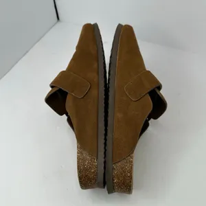 SM New York Brynlee Suede Clog Mules Sz 10 Tan Buckle Boston Style Slip On thumbnail 9