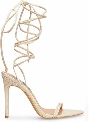Steve Madden Premier Strappy Lace Up Heels in Cream Size 7.5 thumbnail 1