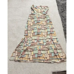12th Tribe Geometric Strappy Midi Dress Multicolor Sweetheart Size L thumbnail 4