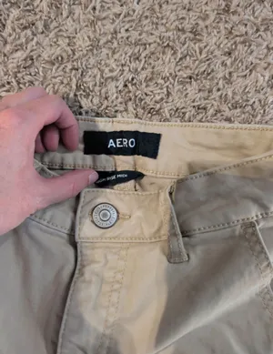 Aeropostale High Rise Midi Khaki Shorts - 000 thumbnail 3