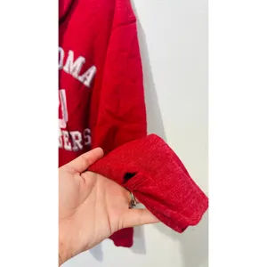 THE ORIGINAL RETRO BRAND Crimson Red Cowl Neck Pullover Distressed OU sz Large thumbnail 6
