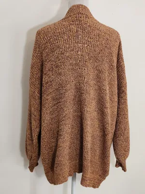 Daytrip Brown and Yellow Knit Cardigan Sweater Size Medium Flaw thumbnail 4