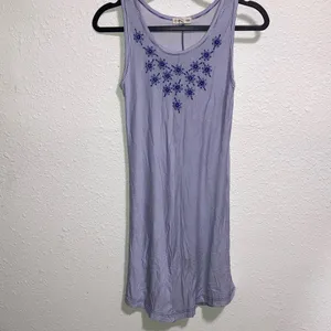 Tucker Tate Striped Embroidered Tank Dress Womens Size L Blue White Sleeveless‎ thumbnail 4