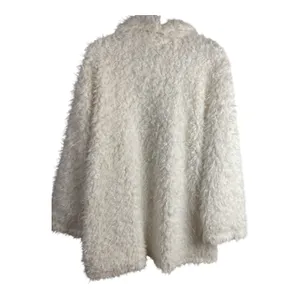 Aerie Cream Shaggy Faux Fur Teddy Coat Oversized Collar Pockets‎ L thumbnail 5