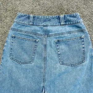 Vintage 90s Button-Front Denim Maxi Skirt with Floral Embroidery size 4 thumbnail 8