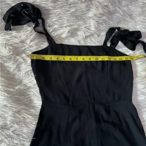 Reformation Black Women’s Adjustable Tie Straps Sleeveless Crop Jumpsuit Size 0 thumbnail 10