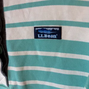 L.L. Bean Cotton Rugby Striped Henley‎ Size Medium thumbnail 2