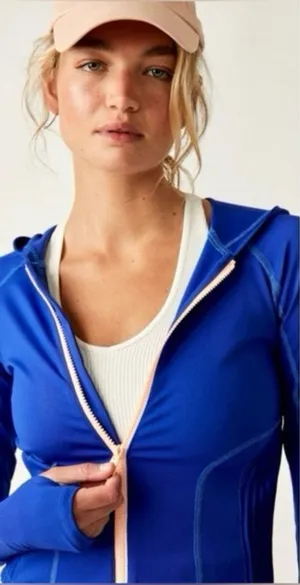 FP Movement by Free People Playin For Keeps Zip-Up Hoodie Track Jacket Size S thumbnail 1