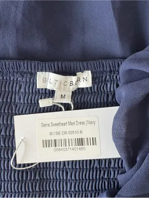 Baltic Born - NWT Sierra Sweetheart Navy Blue Maxi Dress Sz M thumbnail 6