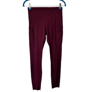 Lululemon Fast Free High Rise Legging Sz 6 Burgundy‎ LW5CFSS thumbnail 3