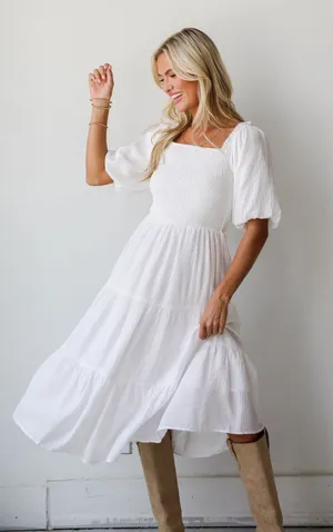 Boutique White Midi Dress thumbnail 1