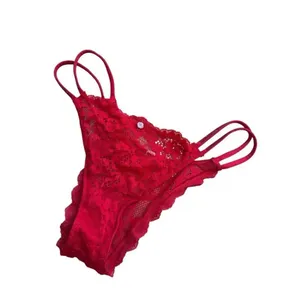Victorias Secret Dream Angles Red Lace Balconette Bra and Panty 34DD Medium thumbnail 3