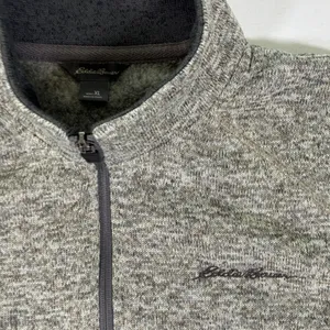 Eddie Bauer Mens XL Gray Heather Quarter Zip Fleece Pullover K3066581 thumbnail 3