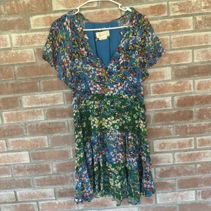 Anthropologie Robin Tiered Floral Flutter Sleeve Dress XS Garden Cottagecore thumbnail 3
