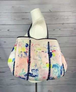 Parker & Hyde Jenn Watercolor Thatcher Tote Bag with Matching Pouch Neoprene thumbnail 1