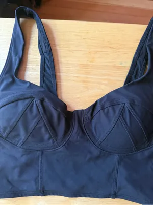 Women’s Fabletics Charolette low impact Black padded sports bra size‎ small thumbnail 3