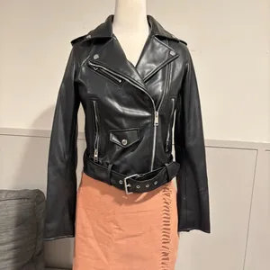 Zara Black Faux Leather Moto Jacket thumbnail 2