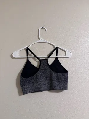 PINK Victoria's Secret Gray Seamless Racerback Sports Bra thumbnail 2