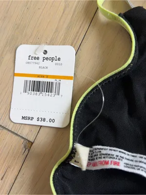 Free People Finn Strappy Back Bra Bralette in Black NWT thumbnail 5