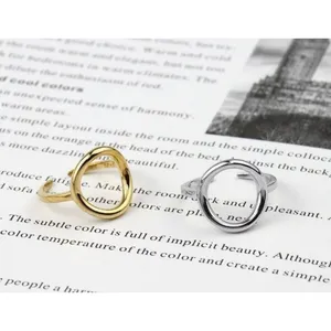 NEW Women's Solid Circle Ring Adjustable Gold‎ Plated S925 thumbnail 8