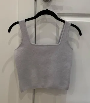 Abercrombie & Fitch Gray Knit Crop Top thumbnail 2