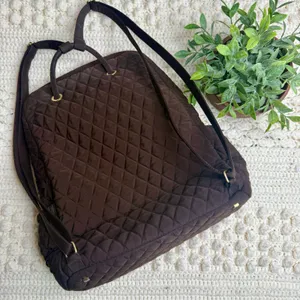 VERA BRADLEY Woman's Quilted Large Backpack Carryall Chocolate Brown thumbnail 3