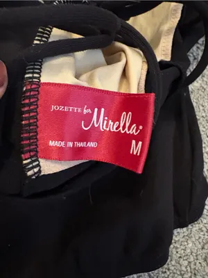 Jozette for Mirella Black leotard with twisted strap detailing thumbnail 3