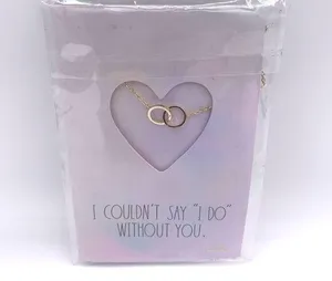 Rae Dunn I Couldn’t Say “I Do” Without You Jewelry 16+2” CZ GoldTone Necklace thumbnail 1