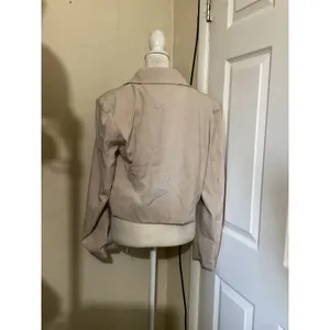 Cider Womens Beige Cropped Blazer Single Button Jacket CD20230510308796BZ M thumbnail 3
