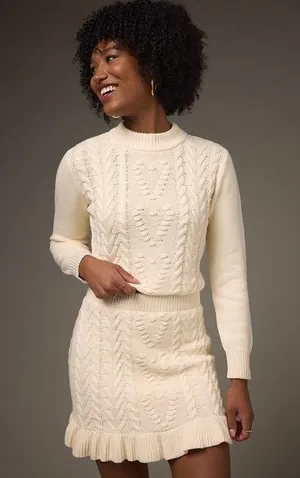 Francesca's Matching Knit Sweater And Skirt Set thumbnail 1