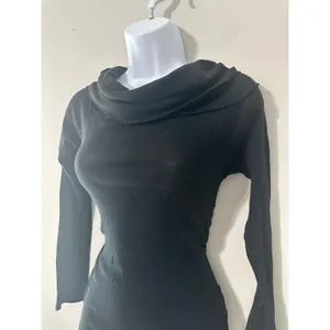 ZARA Black Cowl Neck‎ Long Sleeve Knit Top Women Size L thumbnail 2