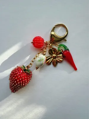 Gold and red farm berries keychain and handbag accessories thumbnail 2