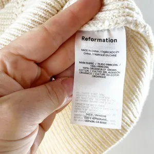 Reformation Teagan Ribbed Crewneck Sleeveless Sweater Vest Cream Ivory Large thumbnail 4