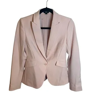 Express Baby Pink Editor Single Button Blazer thumbnail 1