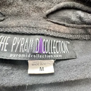 The Pyramid Collection sweatshirt M Y2K Appliqués Cutwork Zip Front whimsigoth thumbnail 3