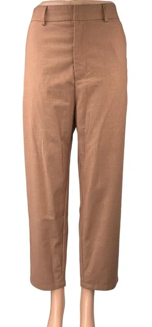 Commense Women's Brown High Waist Straight Wide Leg Trousers Dress Pants Size M thumbnail 1