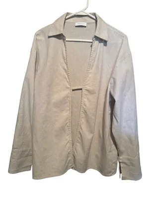Meshki Tasha Oversized Linen Shirt - Natural - Size Small (NWOT) thumbnail 2