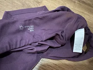 OFFLINE by Aerie Workout Tank Bra Cropped, Plum Purple thumbnail 3