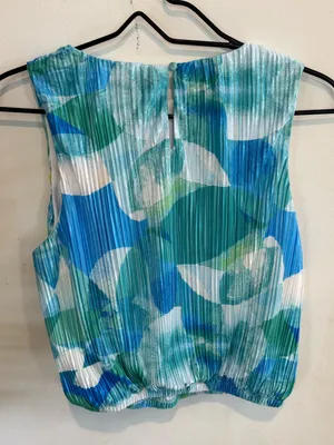 Flying Tomato Blue & Teal Pleated Dress Top thumbnail 4